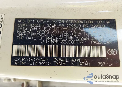 2014 Toyota Prius V Two z USA, uszkodzony, nr VIN JTDZN3EU3EJ009797